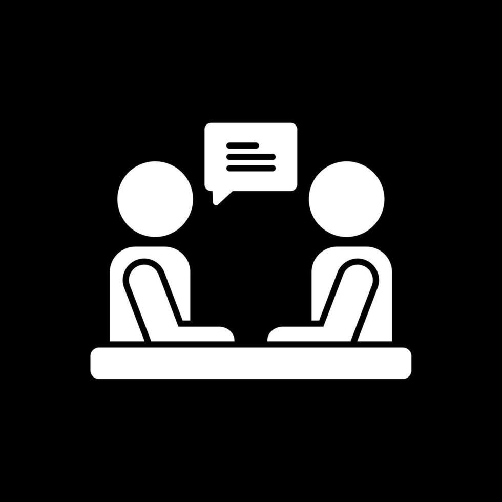 interview glyph omgekeerd pictogram vector