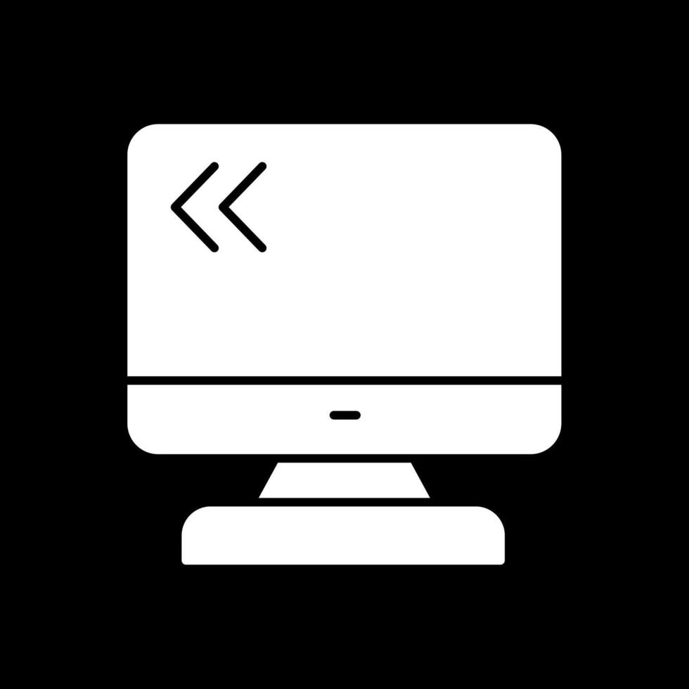 monitoren glyph omgekeerd icoon vector