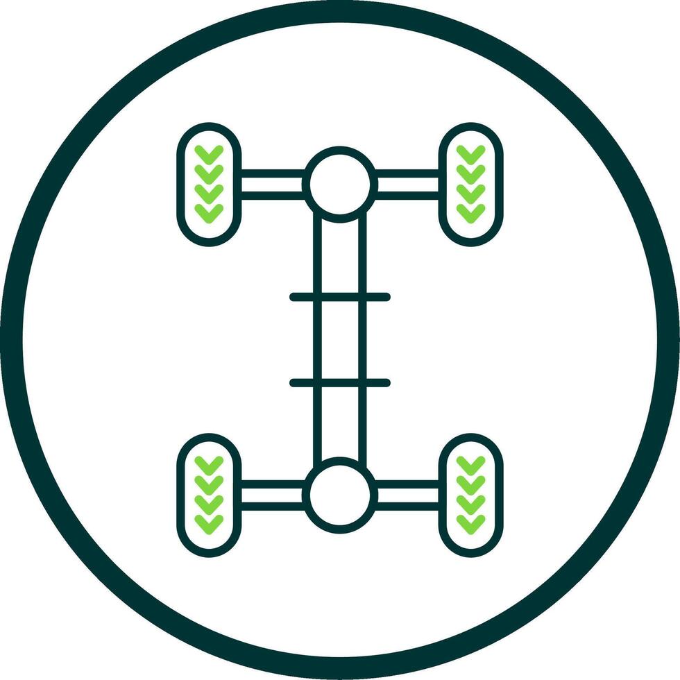 chassis lijn cirkel icoon vector