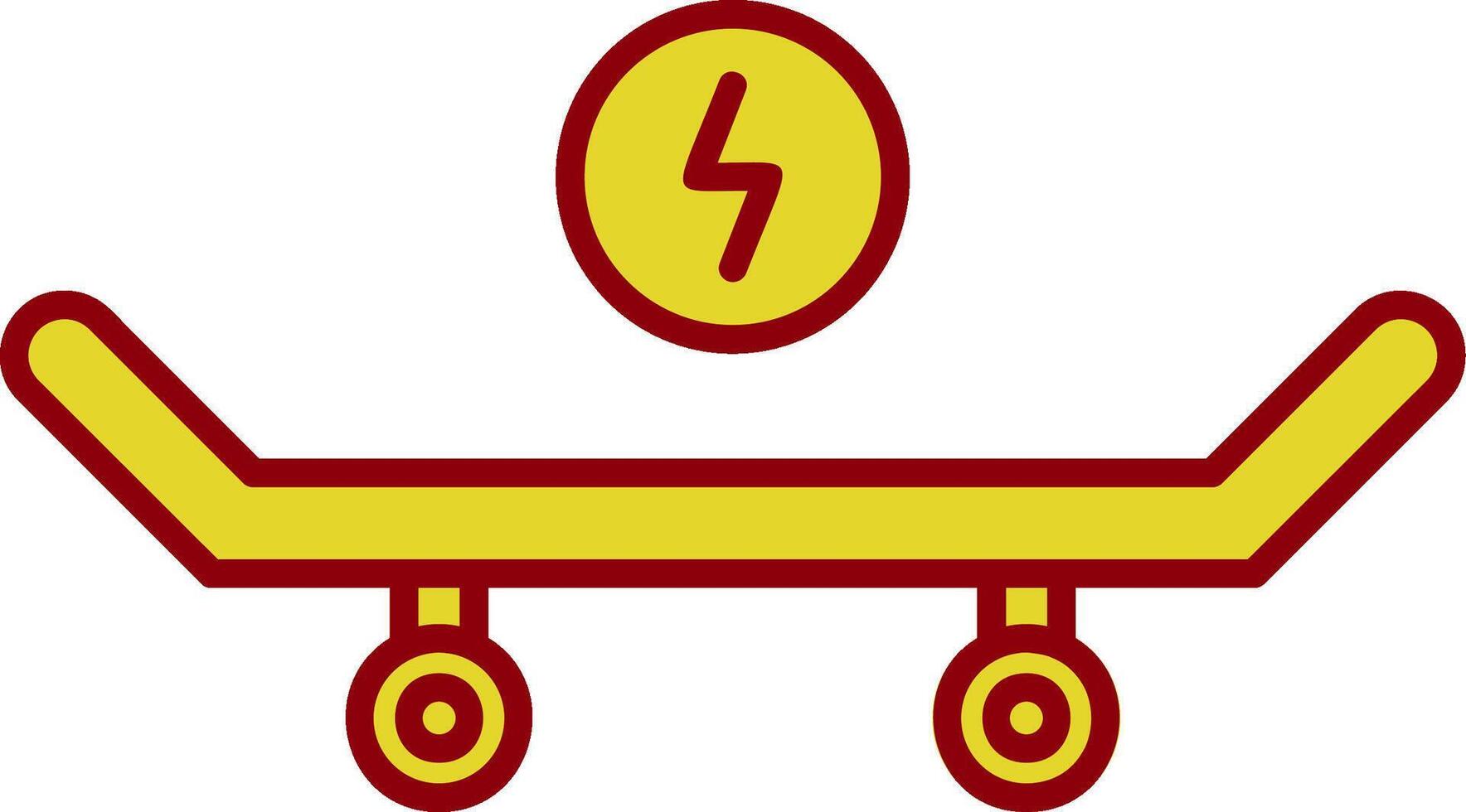 skateboard lijn twee kleuren icoon vector
