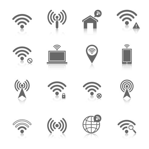 Wi-fi-pictogrammen instellen vector