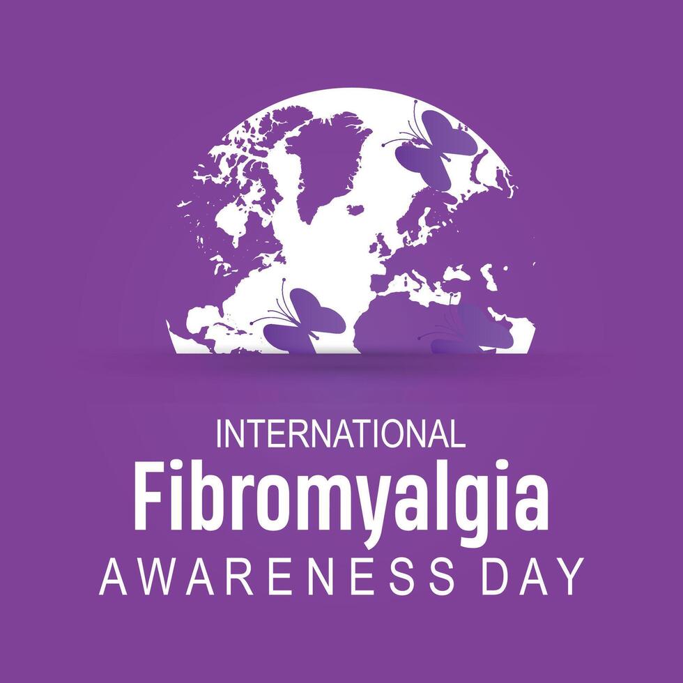 fibromyalgie Internationale bewustzijn dag opgemerkt elke jaar in kunnen. sjabloon voor achtergrond, banier, kaart, poster met tekst inscriptie. vector