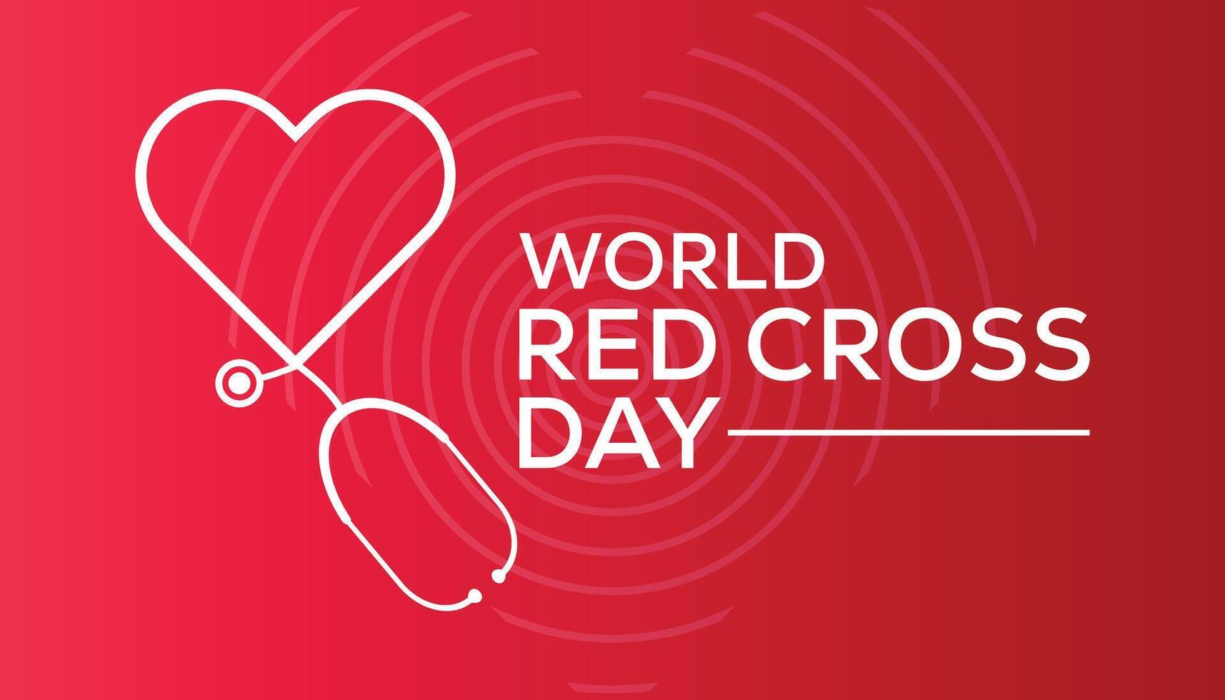 wereld rood kruis dag opgemerkt elke jaar in kunnen. sjabloon voor achtergrond, banier, kaart, poster met tekst inscriptie. vector