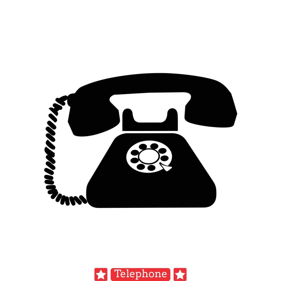 antiek telefoon pictogrammen retro communicatie silhouetten voor creatief projecten vector