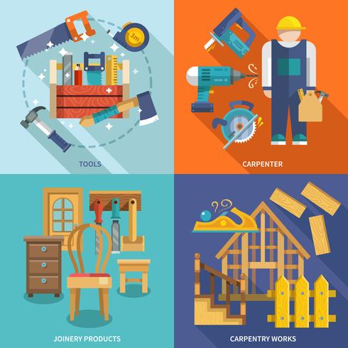 Timmerwerk platenset vector