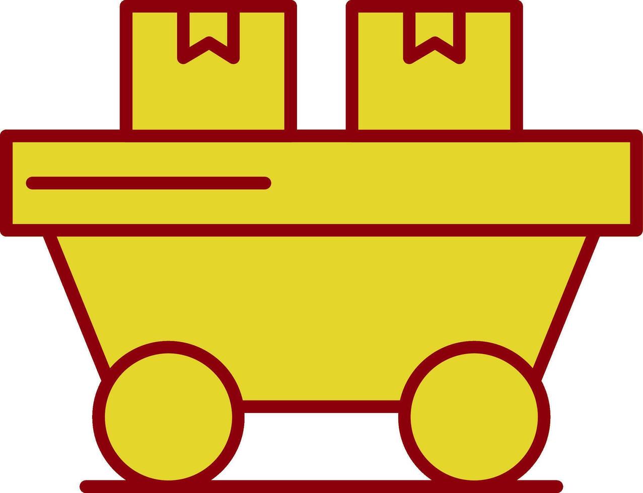 trolley lijn twee kleur icoon vector