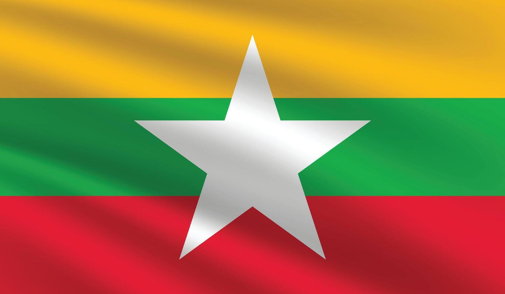 Myanmar vlag illustratie. Myanmar nationaal vlag. golvend Myanmar vlag. vector