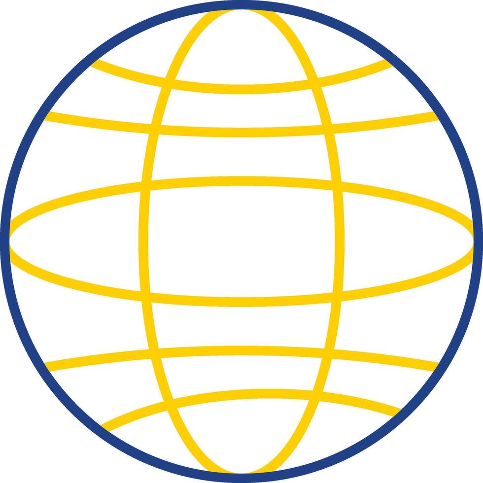 wereldbol lijn twee kleuren icoon vector