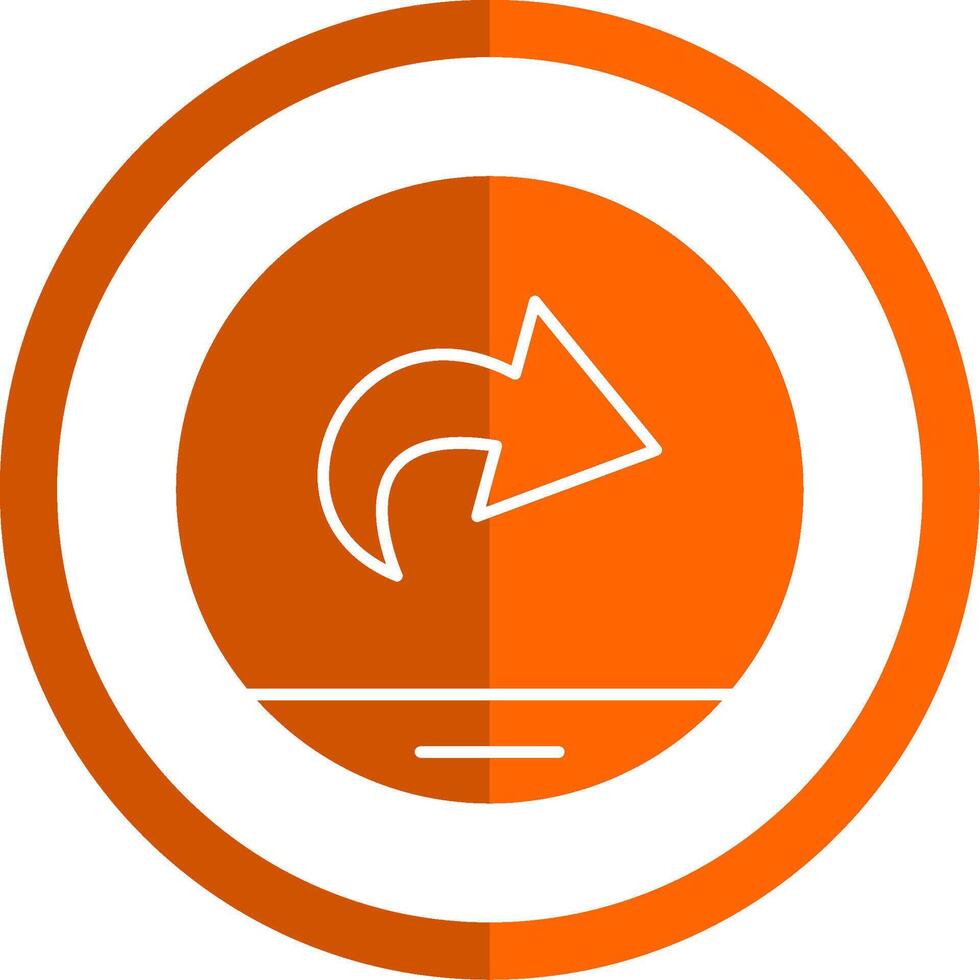 De volgende glyph oranje cirkel icoon vector