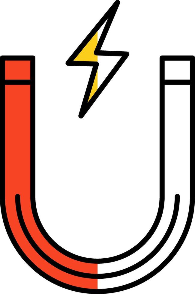 magneet gevulde voor de helft besnoeiing icoon vector