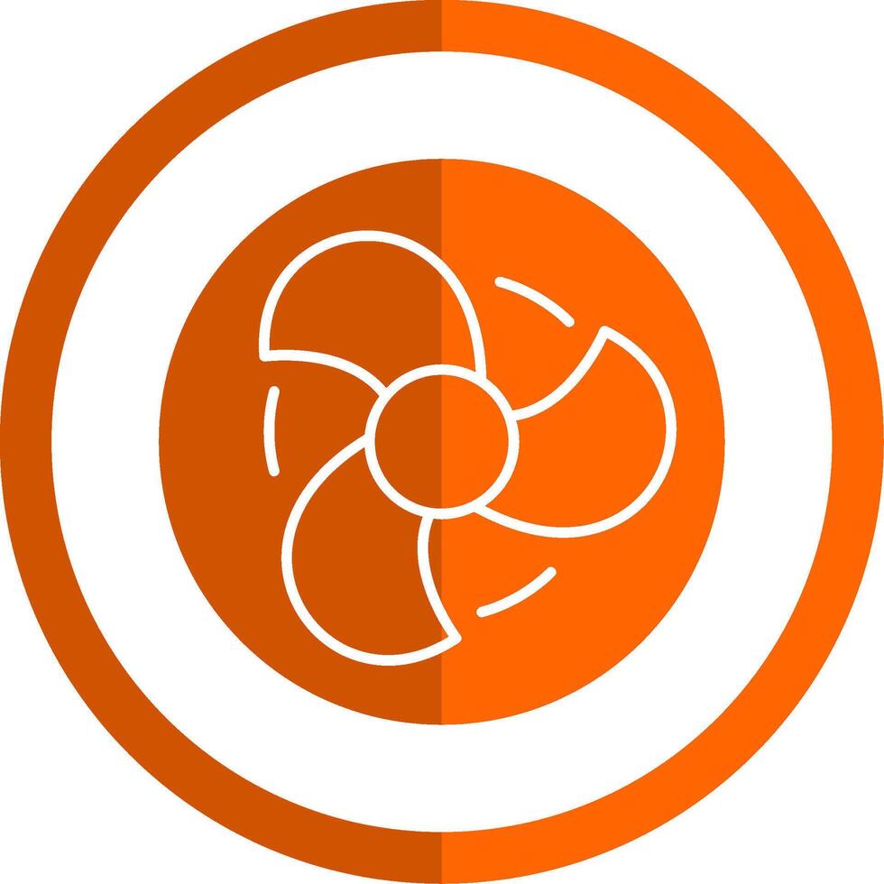 ventilator glyph oranje cirkel icoon vector
