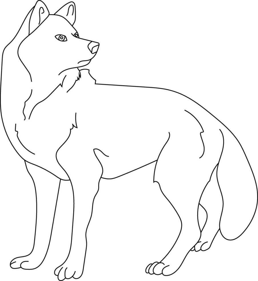 schets wolf clip art. tekening dieren clip art. tekenfilm wild dieren clip art voor geliefden van dieren in het wild vector