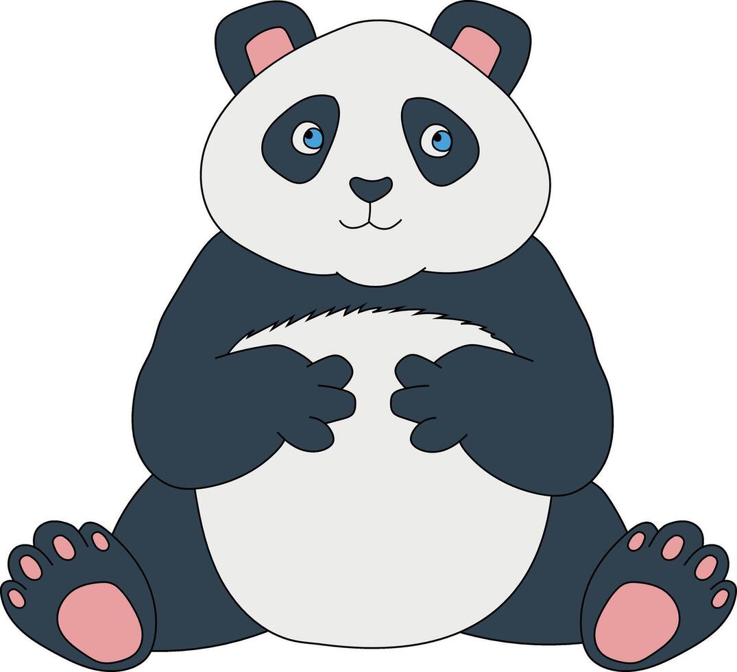 kleurrijk panda clip art. tekening dieren clip art. tekenfilm wild dieren clip art voor geliefden van dieren in het wild vector