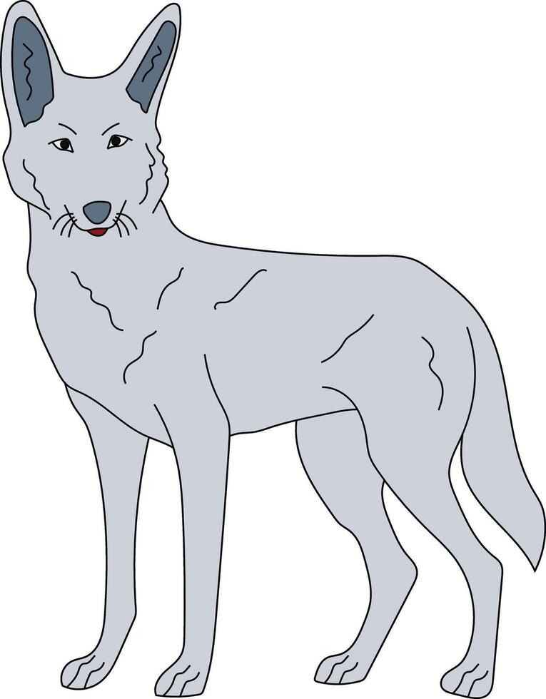 kleurrijk wolf clip art. tekening dieren clip art. tekenfilm wild dieren clip art voor geliefden van dieren in het wild vector