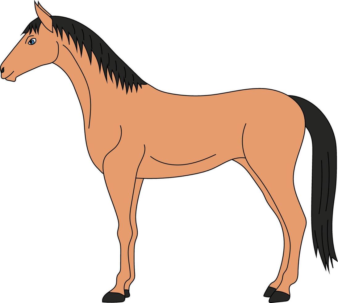 paard clip art. tekening dieren clip art. tekenfilm wild dieren clip art voor geliefden van dieren in het wild vector