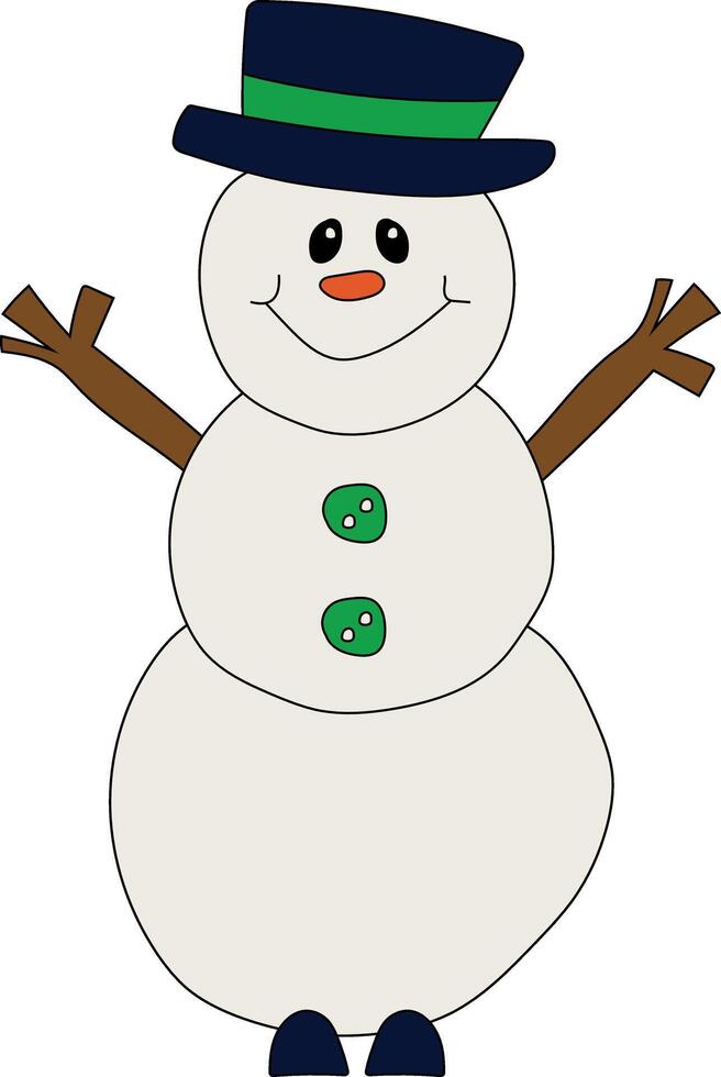 kleurrijk sneeuwman clip art voor geliefden van winter seizoen. deze winter thema sneeuwman pakken Kerstmis viering vector