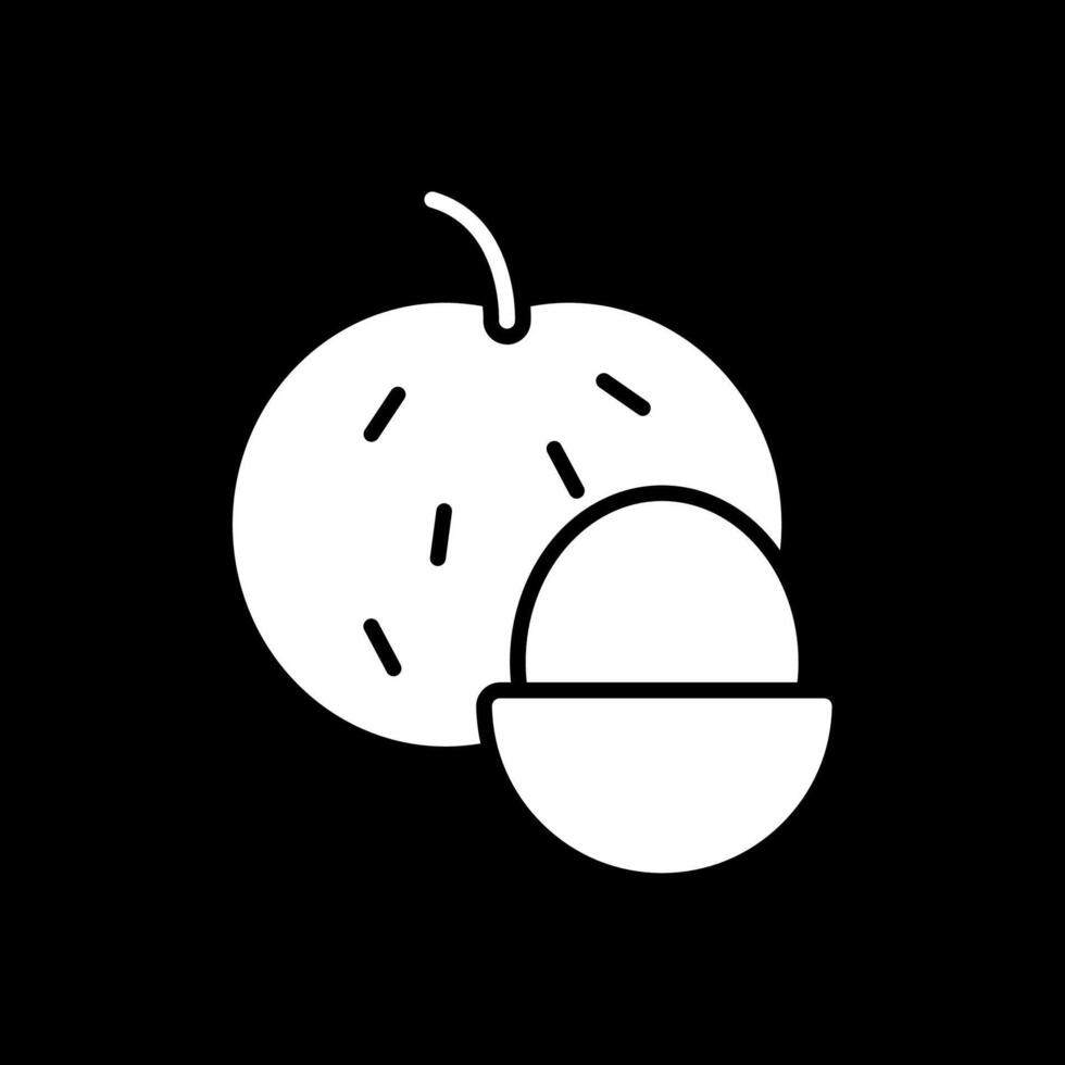 longan glyph omgekeerd icoon vector