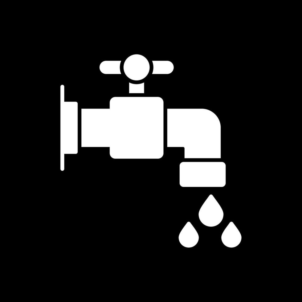 waterkraan glyph omgekeerd pictogram vector
