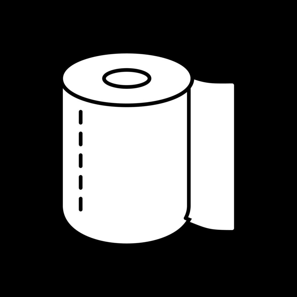 toilet rollen glyph omgekeerd icoon vector