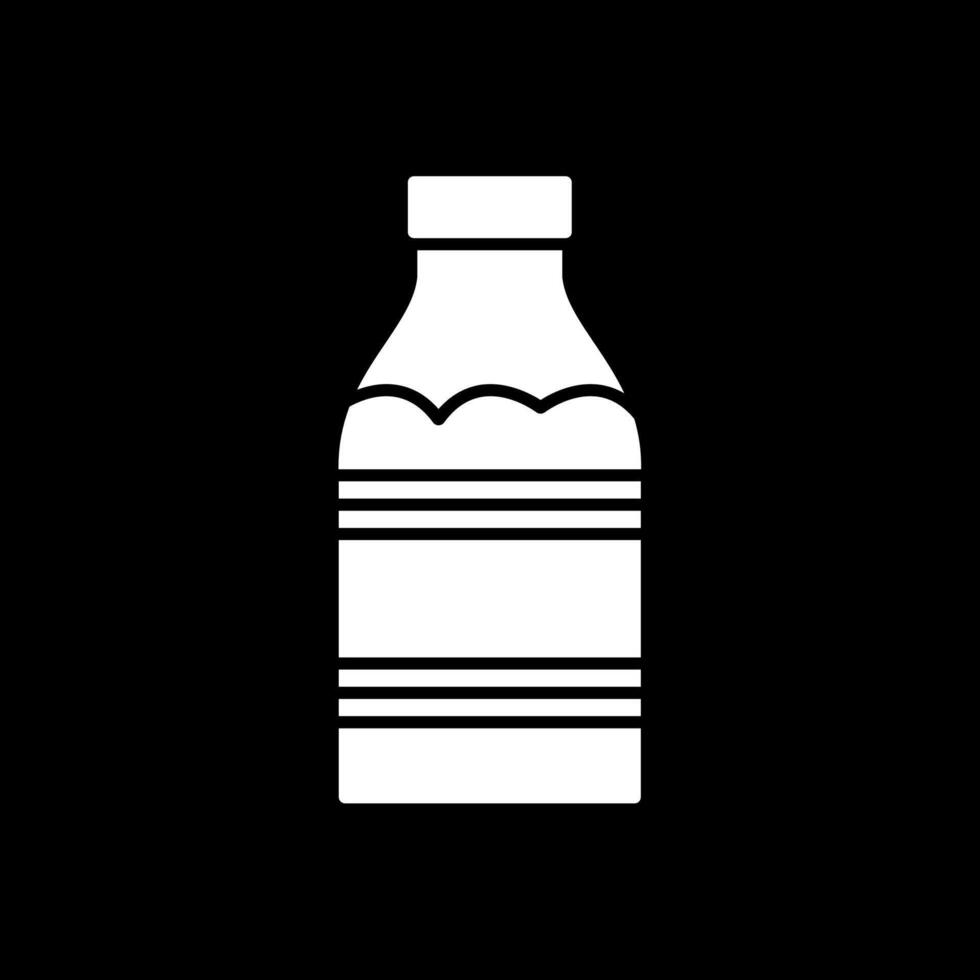 melk fles glyph omgekeerd icoon vector