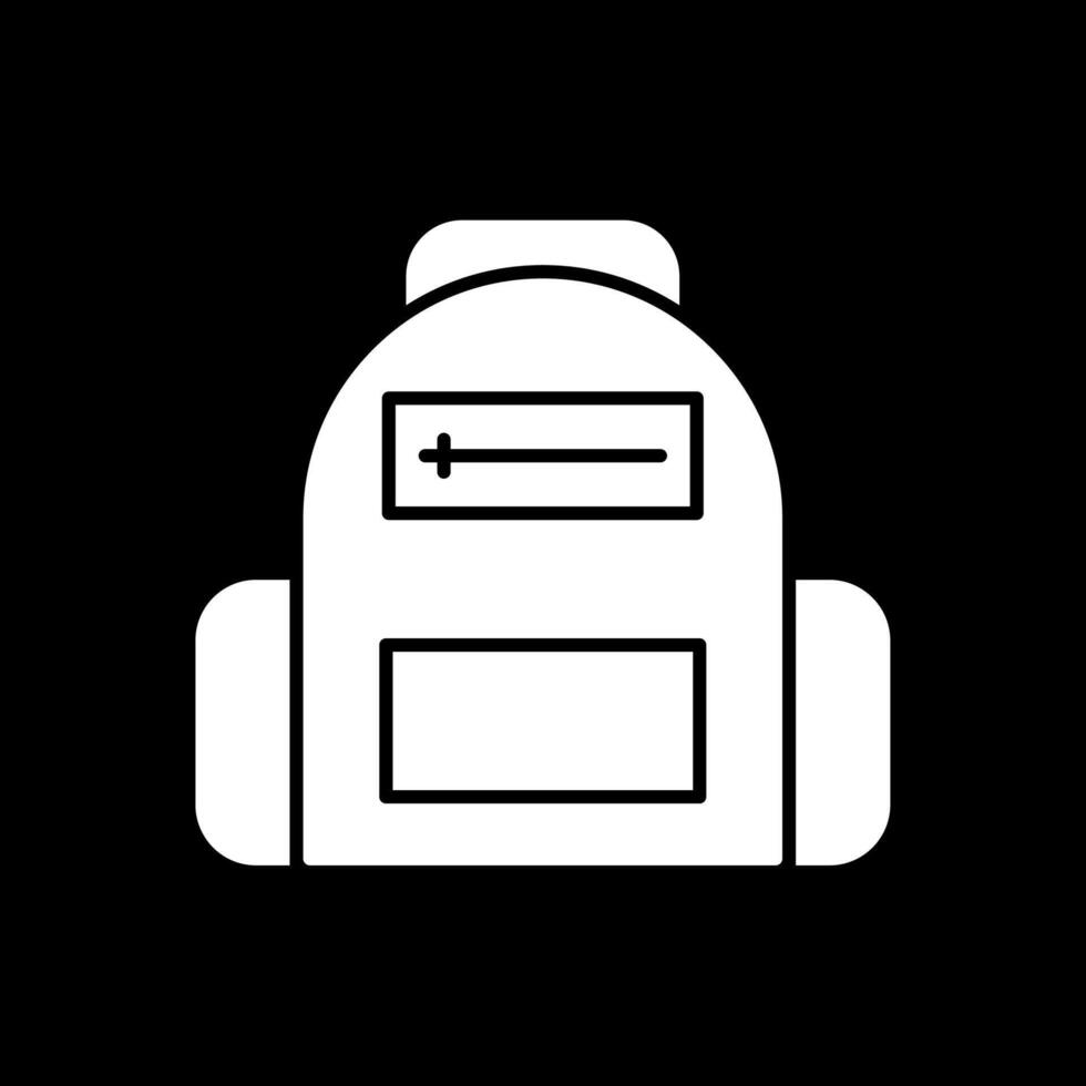 schooltas glyph omgekeerd pictogram vector