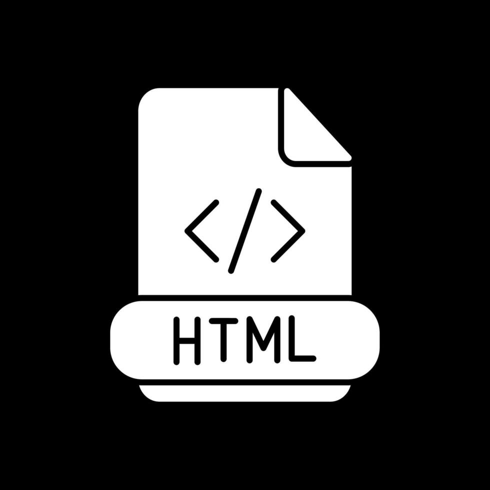 html glyph omgekeerd icoon vector