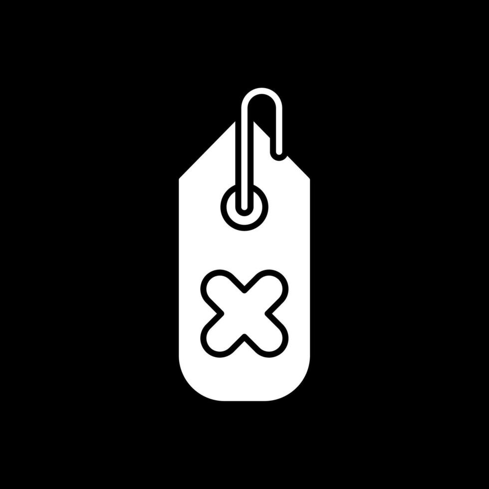 tag glyph omgekeerd pictogram vector