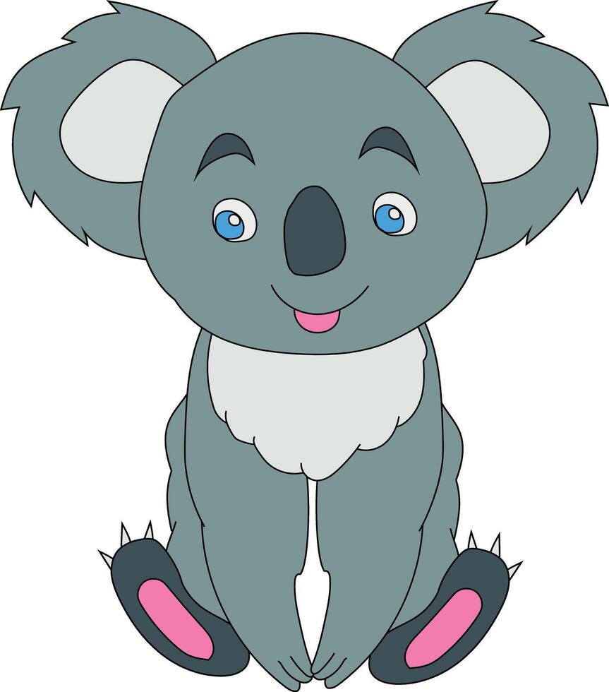 kleurrijk koala clip art. tekening dieren clip art. tekenfilm wild dieren clip art voor geliefden van dieren in het wild vector