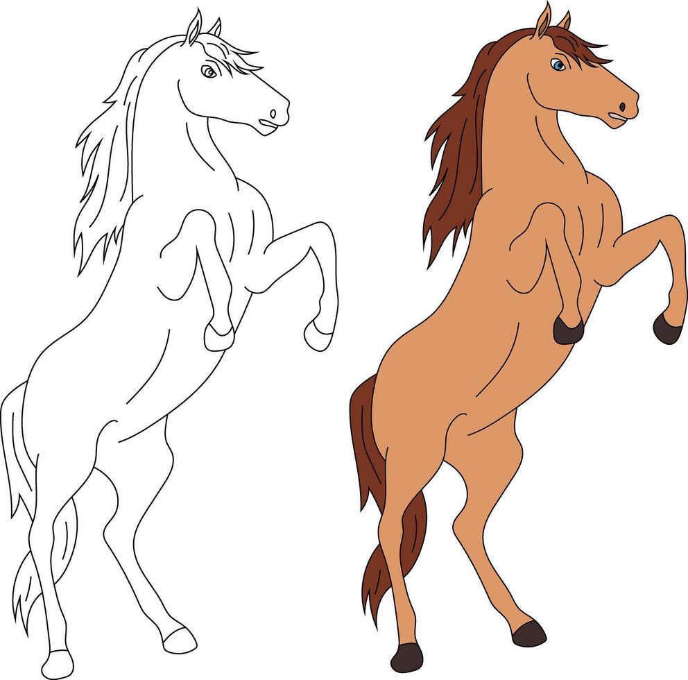 paard clip art set. tekenfilm wild dieren clip art reeks voor geliefden van dieren in het wild vector