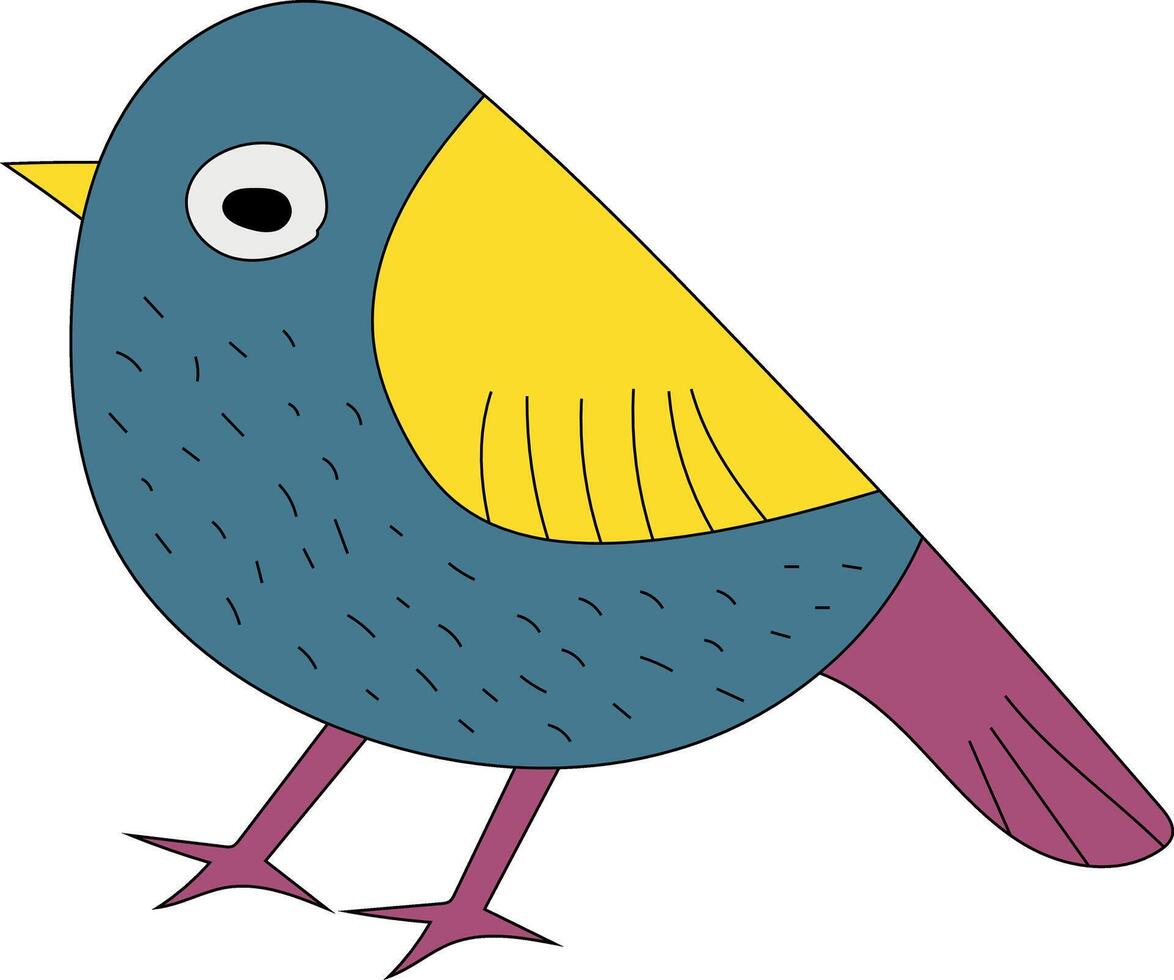 schattig weinig vogel clip art vlak ontwerp. vogel vlak illustratie vector