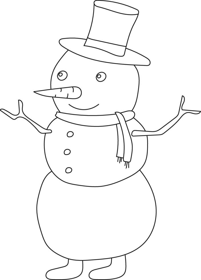 schets sneeuwman clip art voor geliefden van winter seizoen. deze winter thema sneeuwman pakken Kerstmis viering vector