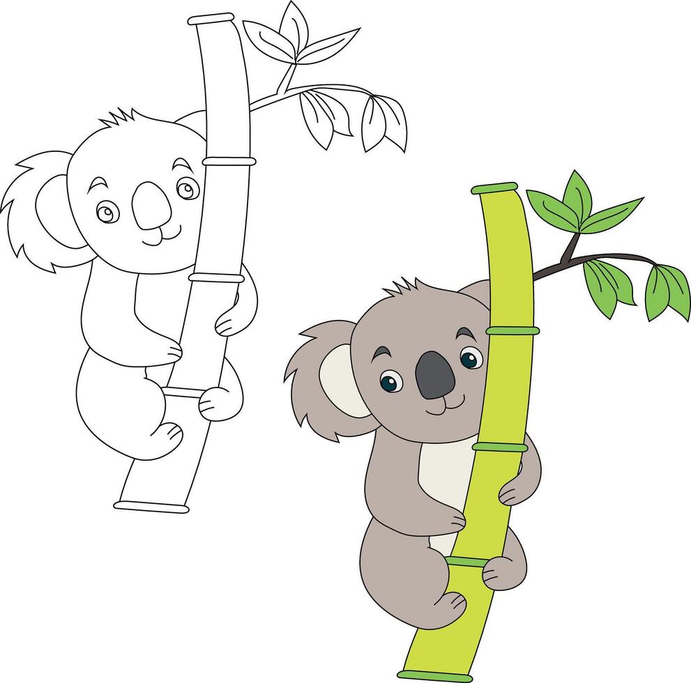 koala clip art set. tekenfilm wild dieren clip art reeks voor geliefden van dieren in het wild vector