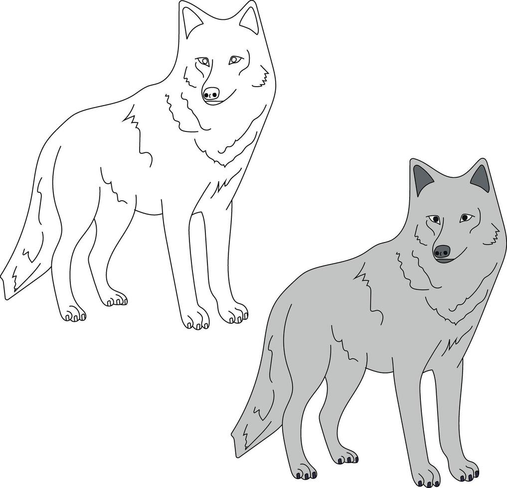 wolf clip art set. tekenfilm wild dieren clip art reeks voor geliefden van dieren in het wild vector