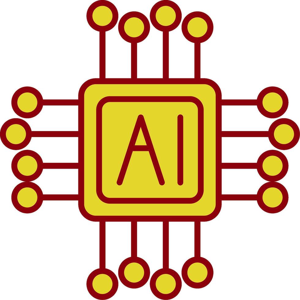 ai lijn twee kleuren icoon vector