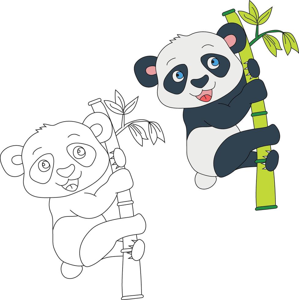 panda clip art set. tekenfilm wild dieren clip art reeks voor geliefden van dieren in het wild vector