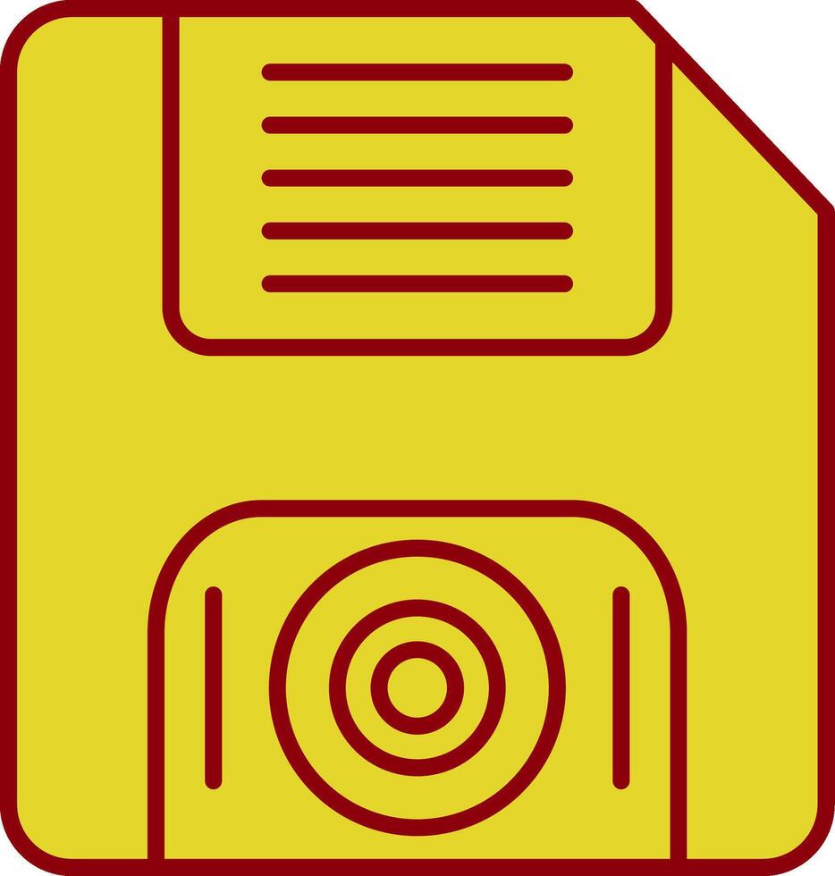 floppy disk lijn twee kleuren icoon vector