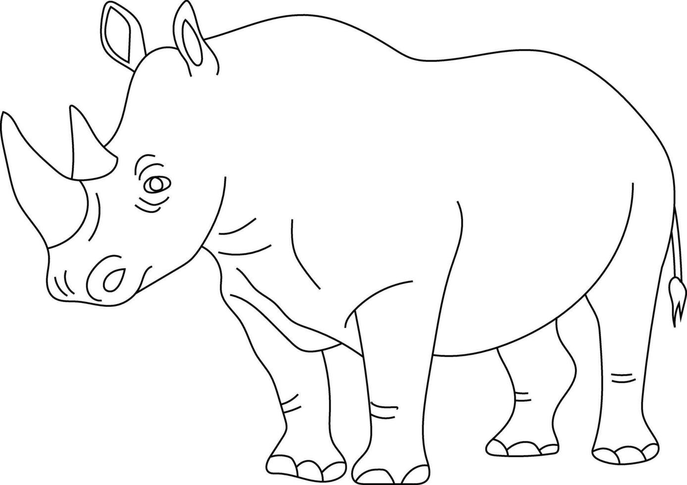 schets neushoorn clip art. tekening dieren clip art. tekenfilm wild dieren clip art voor geliefden van dieren in het wild vector
