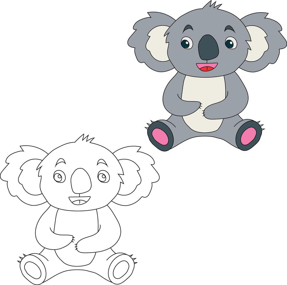 koala clip art set. tekenfilm wild dieren clip art reeks voor geliefden van dieren in het wild vector