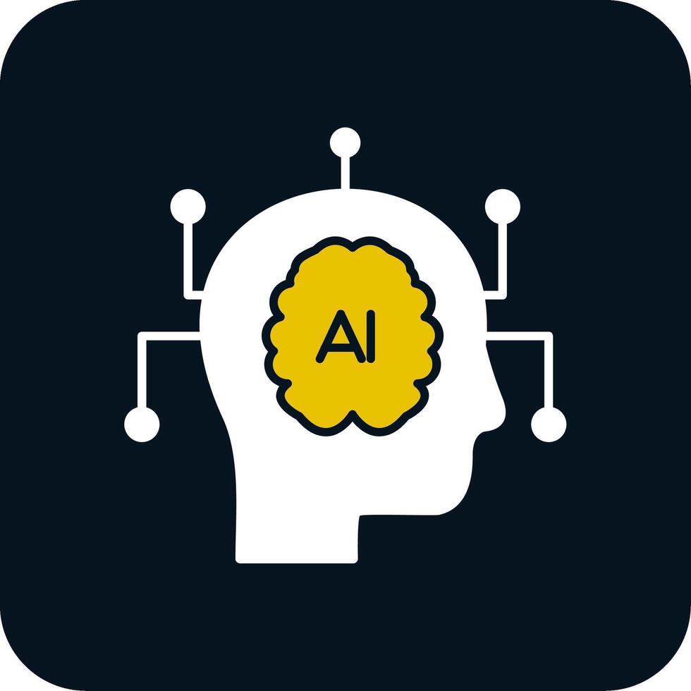 kunstmatig intelligentie- glyph twee kleur icoon vector