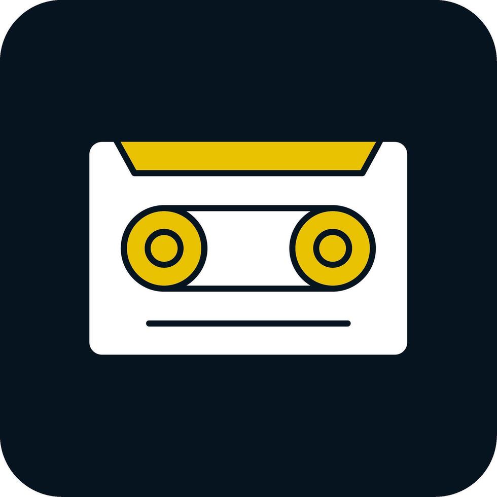 cassette glyph twee kleur icoon vector