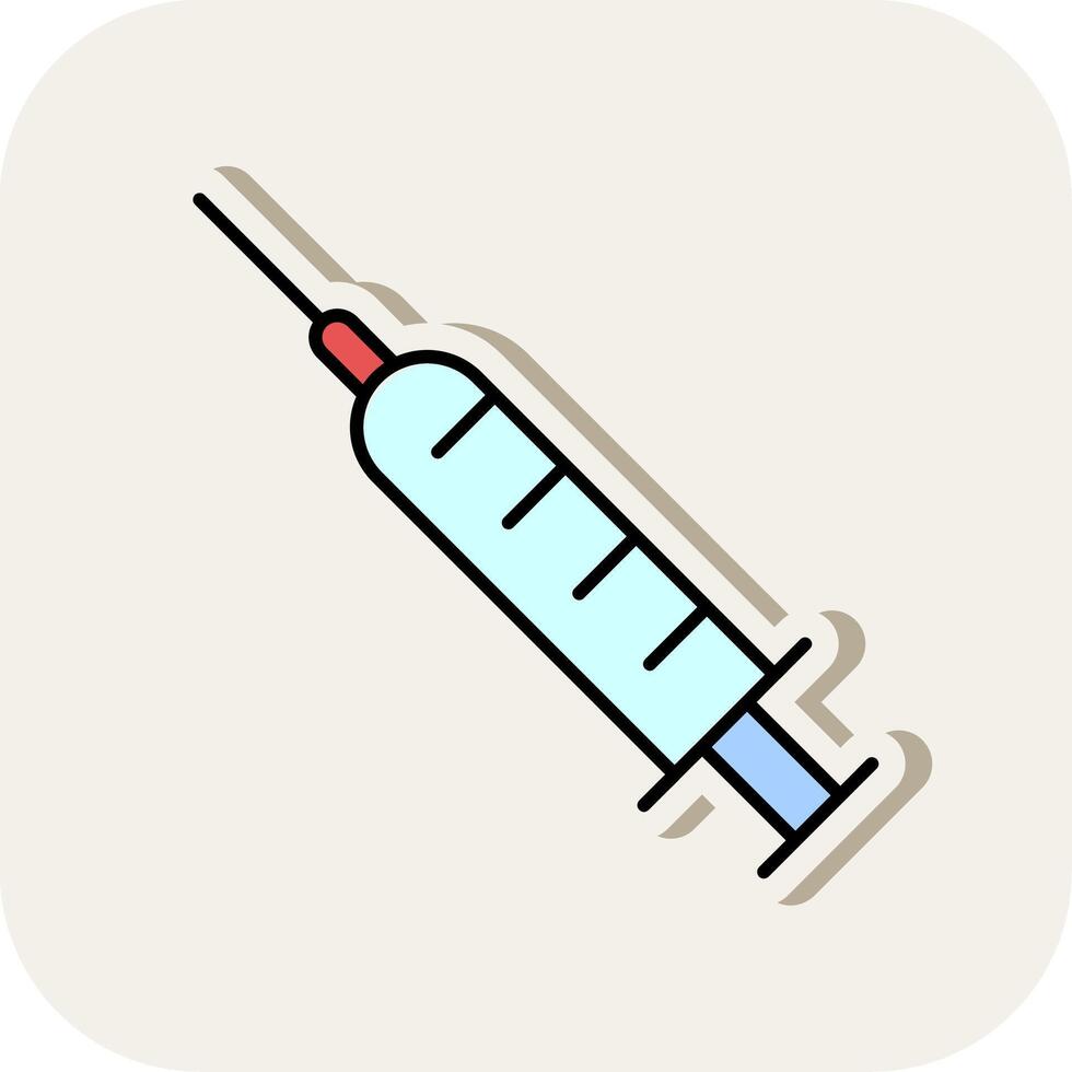 injectiespuit lijn gevulde wit schaduw icoon vector