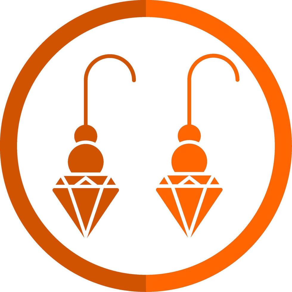 ronde oorbellen glyph oranje cirkel icoon vector