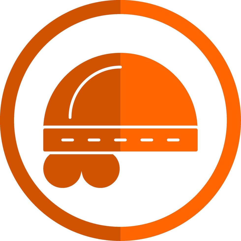 voorhoofd bandana glyph oranje cirkel icoon vector