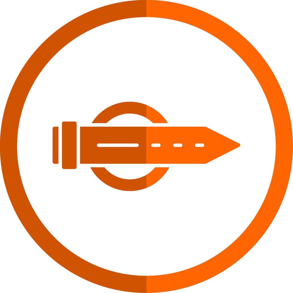 riem glyph oranje cirkel icoon vector