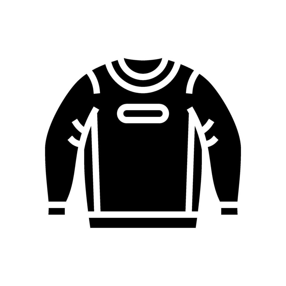 ronde hals sweater streetwear kleding mode glyph icoon illustratie vector