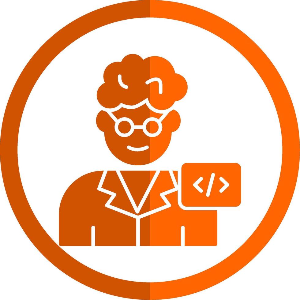 programmeur glyph oranje cirkel icoon vector