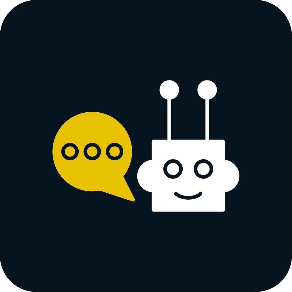 Chatbot glyph twee kleur icoon vector