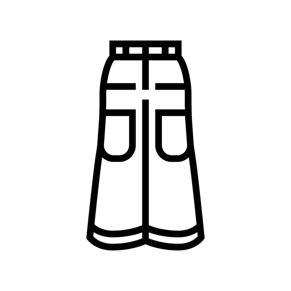 baggy jeans wijnoogst mode lijn icoon illustratie vector