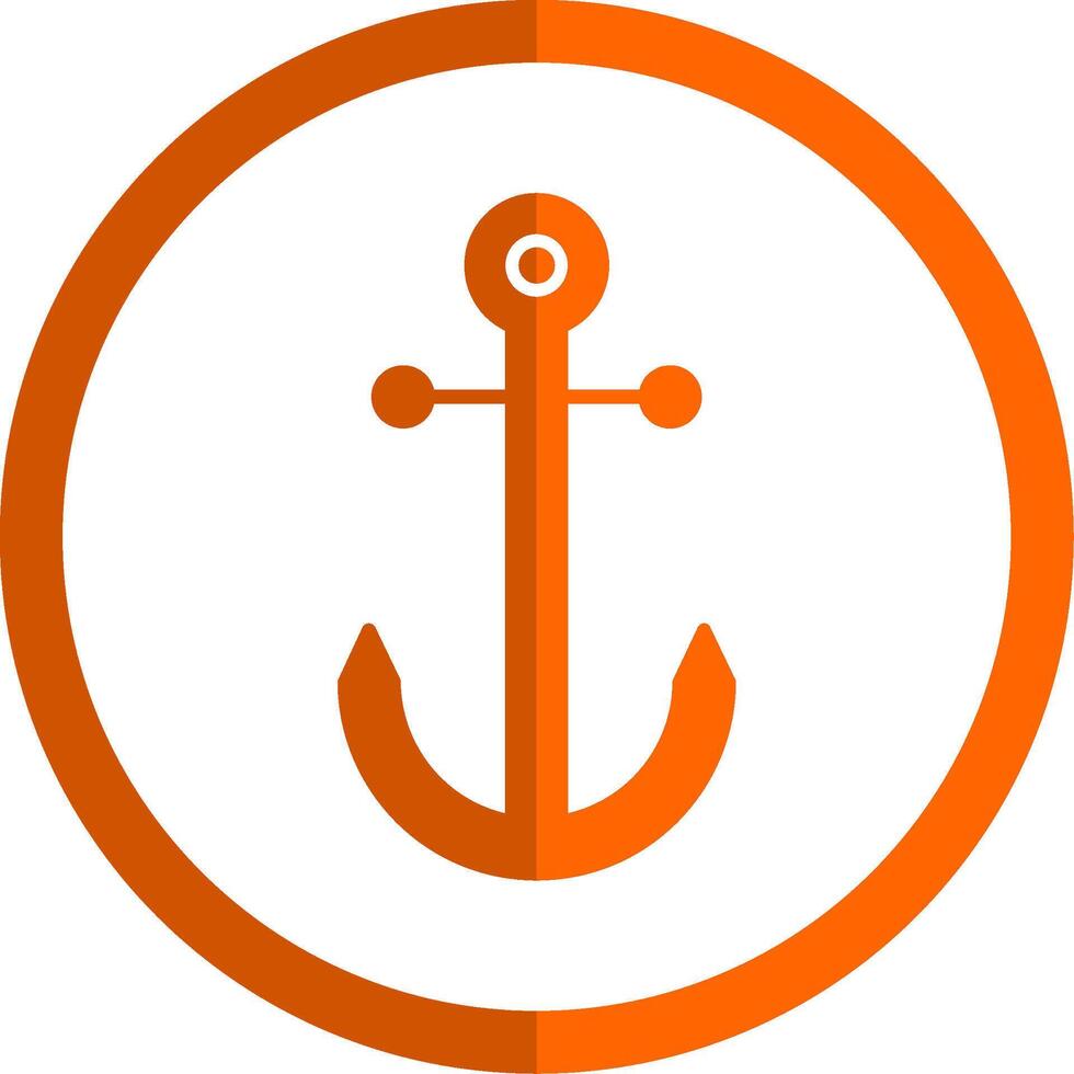 anker glyph oranje cirkel icoon vector