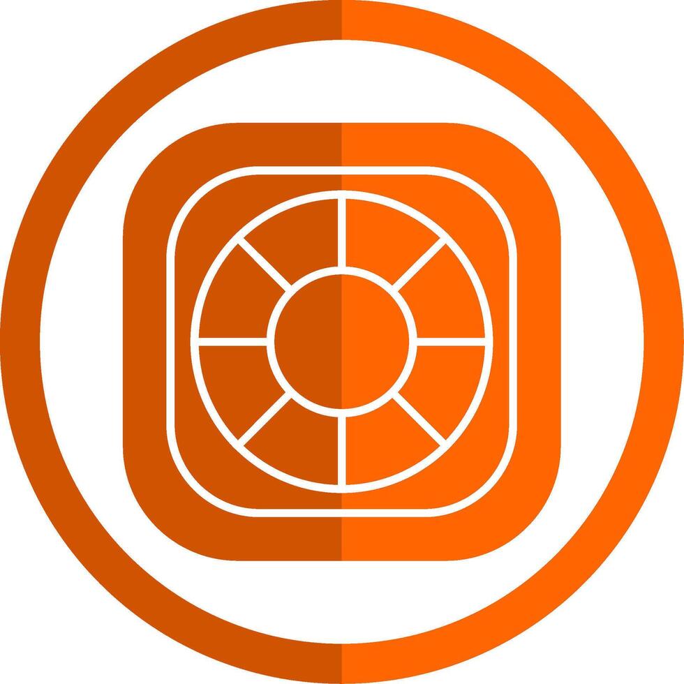 reddingsboei glyph oranje cirkel icoon vector